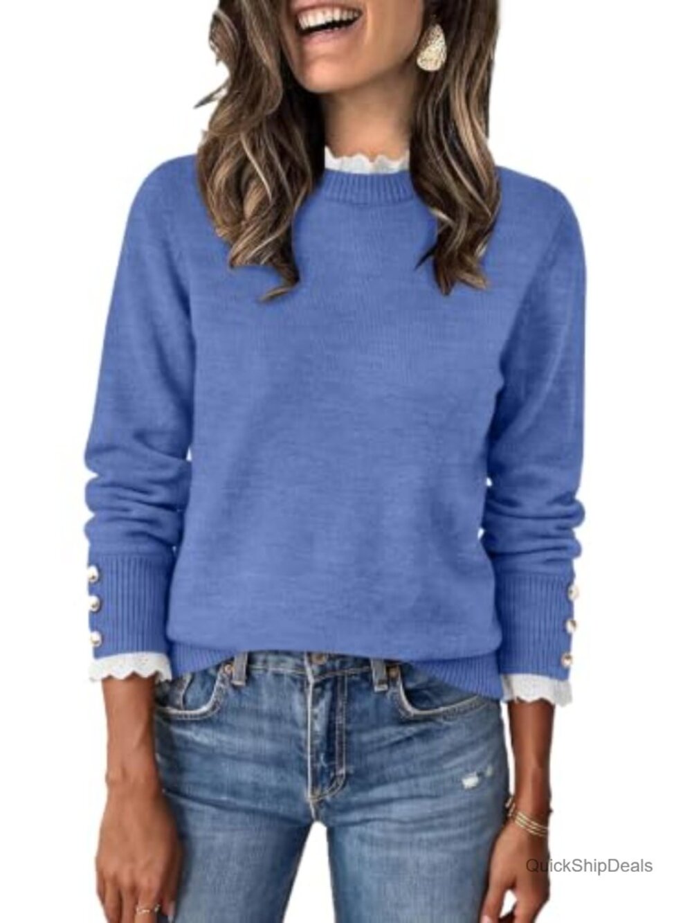 Womens Ruffle Lace Peplum Mock Neck Long Sleeve Pullover Sweater